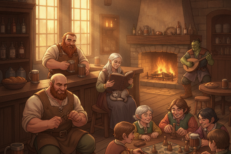 Dungeons & Dragons lança Long Rest Tavern, explorando o cotidiano tranquilo dos NPCs